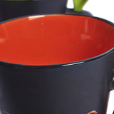 Set of 4 Colourful Ceramic Mugs with Spoons