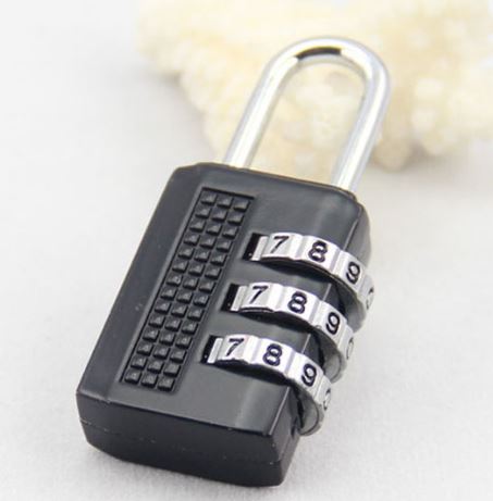 Slim 3 Digit Black Combination Padlock