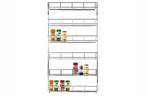 Chrome 6 Tier Wall Mounted Spice Rack