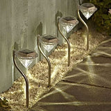 Set of 4 Solar Powered Diamond Stake Lights