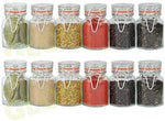 Set of 12 Glass Spice Jars