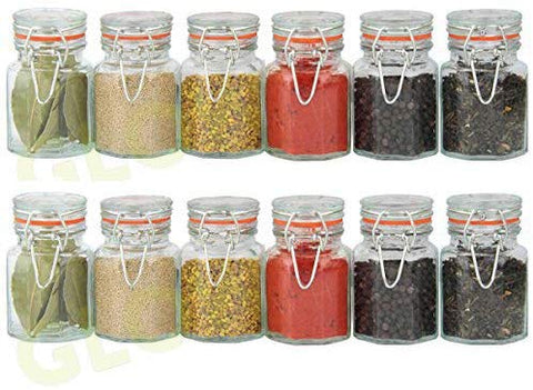 Set of 12 Glass Spice Jars