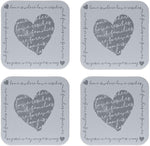 Set of 4 Heart Placemats and 4 Heart Drinks Coasters