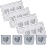 Set of 4 Heart Placemats and 4 Heart Drinks Coasters