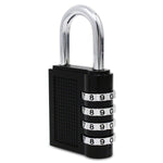 Slim 4 Digit Black Combination Padlock