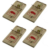 Pack of 4 Traditional Wooden Mouse Traps