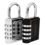 Slim 4 Digit Silver Combination Padlock