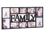 Wall Mounted 10 Photo Family Black Picture Frame