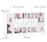 Wall Mounted 10 Photo Friends White Picture Frame