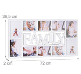 Wall Mounted 10 Photo Family White Picture Frame