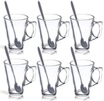 Set of 6 Premium 11cm Latte Glasses with Spoons