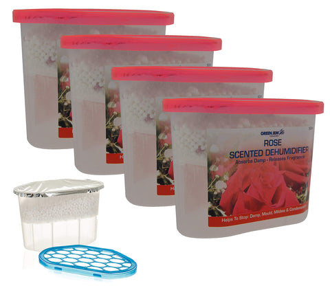 Pack of 4 Rose Scented 500ml Interior Dehumidifiers