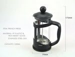 Classic Continental Black Cafetiere 350ml 1000ml 1500ml